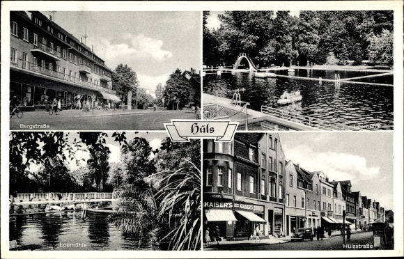 KP Hüls w Zagłębiu Ruhry w Nadrenii Północnej-Westfalii, Loemühle, Bergstrasse, Hülsstrasse