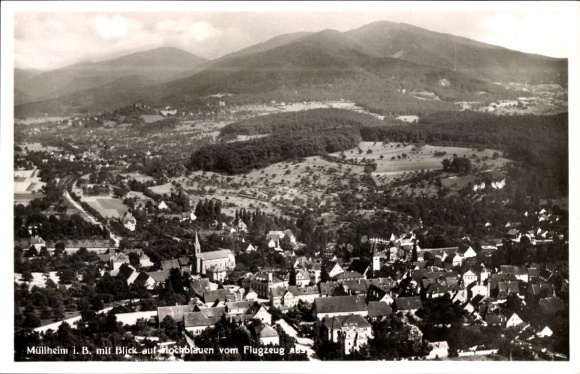 Postcard Müllheim in Baden, Panorama, Hochblauen, aerial photograph