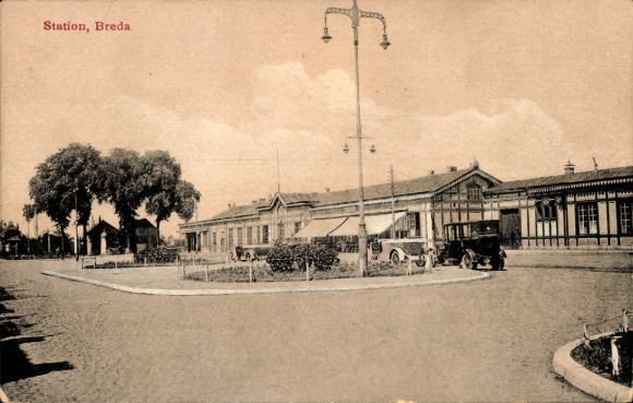 Postcard Breda North Brabant, train station