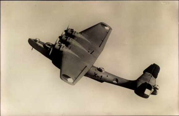 Postcard Dutch military aircraft, Dornier Do 24, V 3, X 1