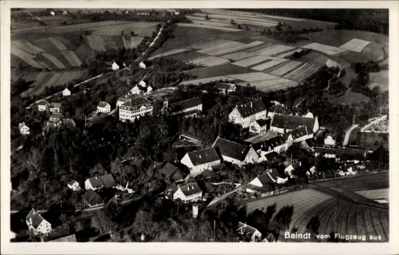 Postcard Baindt in Württemberg, aerial photograph