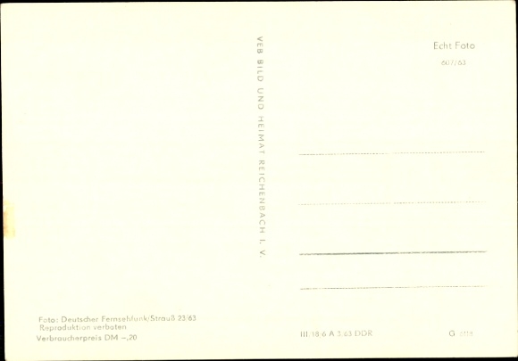 Postcard Unser Sandmännchen, Meister Nadelöhr, Pittiplatsch, Schnatterinchen, DDR children's television, G 6118