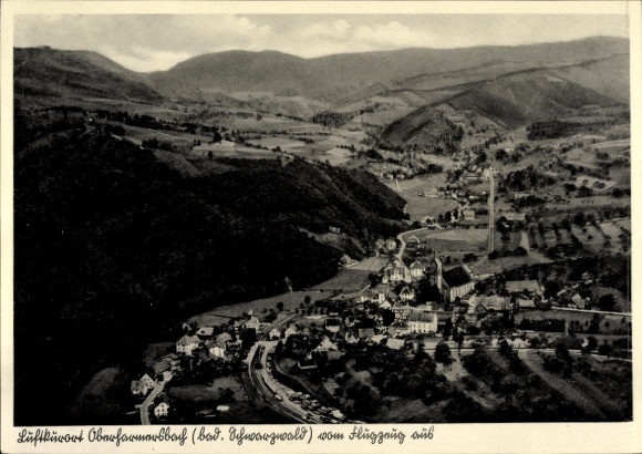 Ak Oberharmersbach im Schwarzwald Baden, Fliegeraufnahme