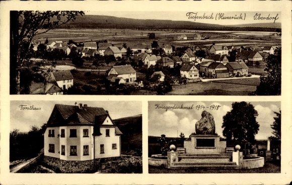 PC Tiefenbach Hunsrück, Oberdorf, forester's house, war memorial