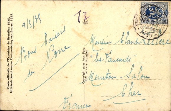 KP Bruxelles Bruksela, Wystawa Światowa 1935, teren parku, pawilon
