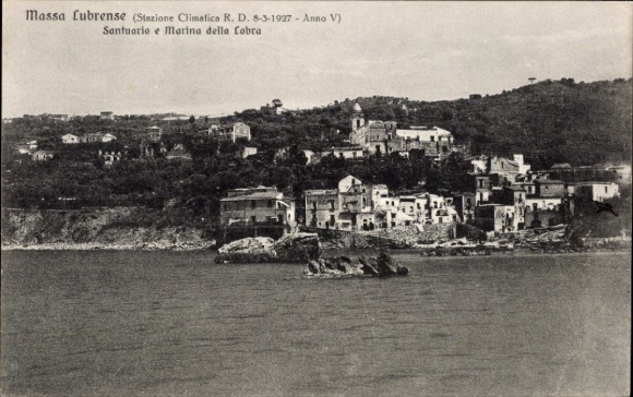 Ak Massa Lubrense Neapel Campania, Küstenansicht, Häuser am Wasser, Santuario e Marina della Cobr