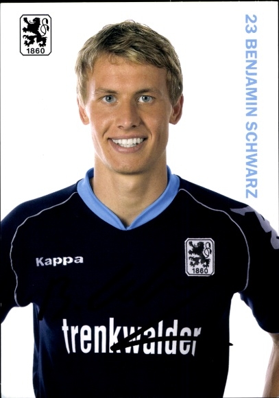 Autogrammkarte Fußballer Benjamin Schwarz, TSV 1860 München, Autogramm