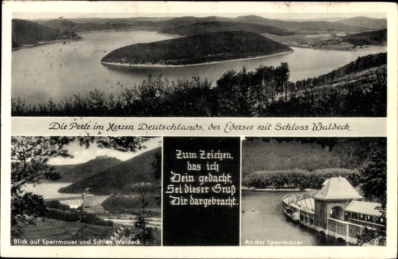 KP kraj stempla pocztowego 16 Edersee o Bad Wildungen