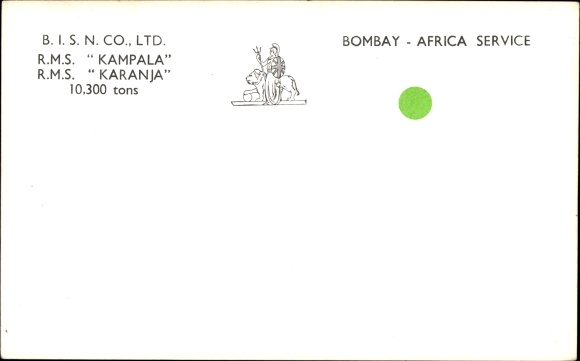Ak RMS Karanja, Kampala, British India Steam Navigation Company, Bombay Africa Service