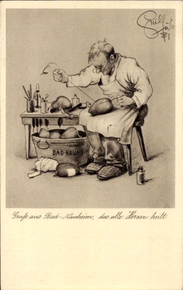 Artist Postcard Bad Nauheim, which heals all hearts