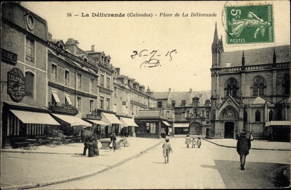 Ak La Delivrande Calvados, Place de La Delivrande