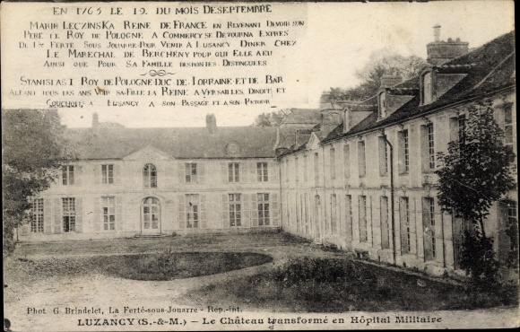 KP Luzancy Seine et Marne, Château transformé en Hôpital Militaire