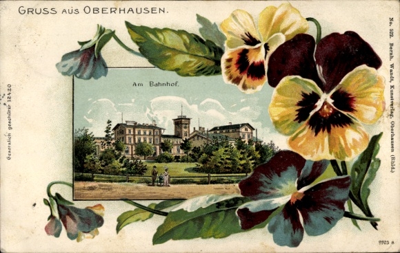 Passepartout Litho Oberhausen im Ruhrgebiet, Am Bahnhof