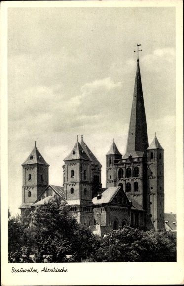 Postcard Brauweiler Pulheim, exterior view of the abbey church