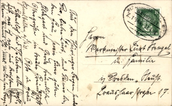 Postcard Schmalkalden in the Thuringian Forest, Hackelstein, Breitensteine, landscape, trees, buildings