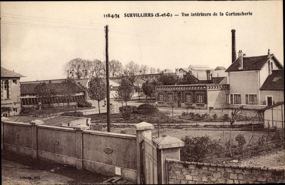 Ak Survilliers Val d'Oise, Vue interieure de la Cartoucherie