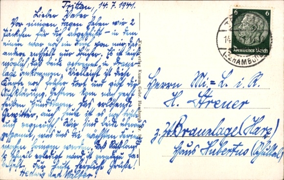 Postcard Hamburg Wandsbek Rahlstedt, Fallen Soldiers Memorial