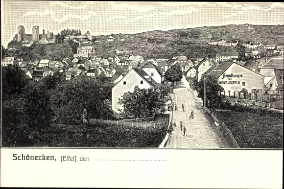 Lied Ak Baumgartner, W., Schönecken in der Eifel, Straßenpartie, Handlung Franz Irsfeld