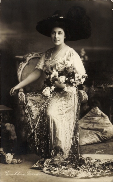 Ak Schauspielerin und Opernsängerin Geraldine Farrar, Portrait