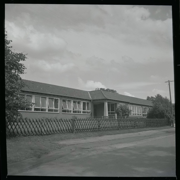 8 celluloid negatives Bokel Beverstedt in Lower Saxony, outdoor pool, street, schools