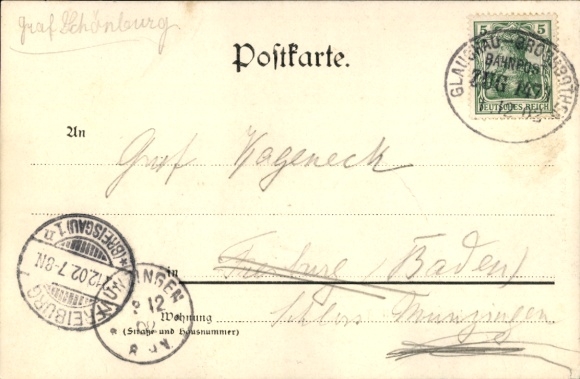 Postcard Rochsburg Lunzenau in Saxony, partial view