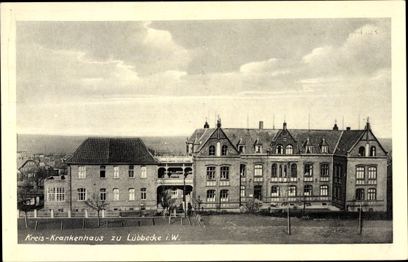 Postcard Lübbecke in East Westphalia, view of the district hospital