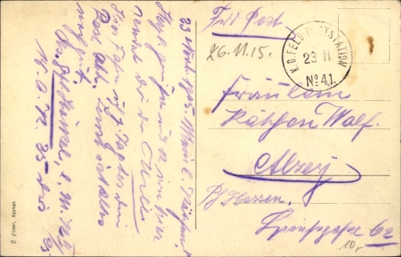 Postcard Busigny Nord, railway station, platform side