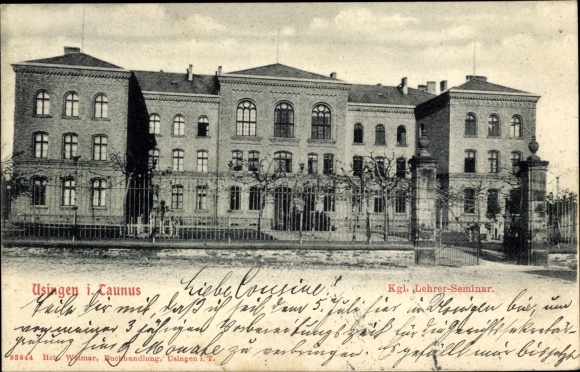 Postcard Usingen in Taunus Hesse, teacher seminar