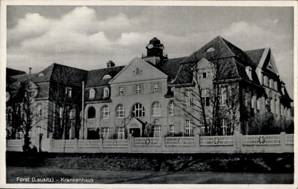Postcard Forst in Lusatia, Hospital