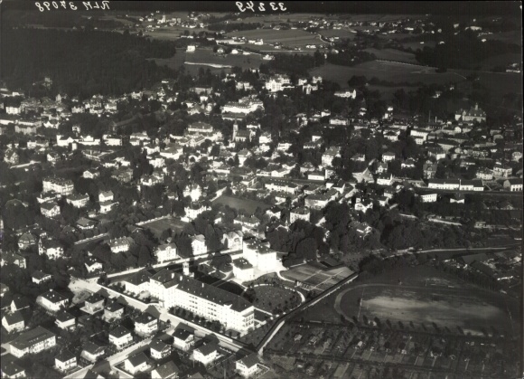 Ak Eschach Ravensburg in Oberschwaben, Stadt, Häuser, Wiese, Wald