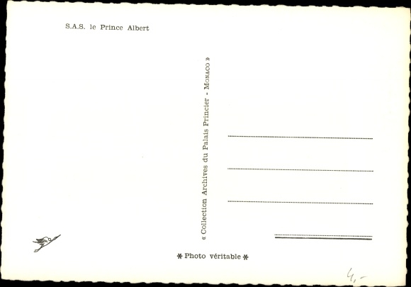 Postcard HSH Prince Albert, Adel Monaco
