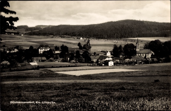 Ak Dürrhennersdorf in Oberlausitz, lokaal panorama