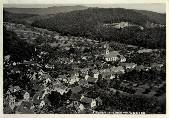 Ak Kuhbach Lahr im Schwarzwald Baden, Fliegeraufnahme