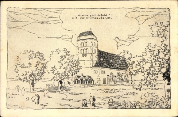 Künstler Ak Ellefeld im Vogtland Sachsen, Blick auf die Kirche, Kirchbaufonds