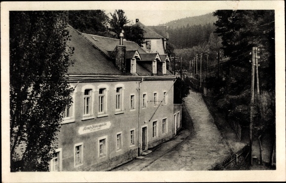 Postcard Dönschten Dippoldiswalde Eastern Ore Mountains, commission restaurant Waldesruh, Chemnitz school camp