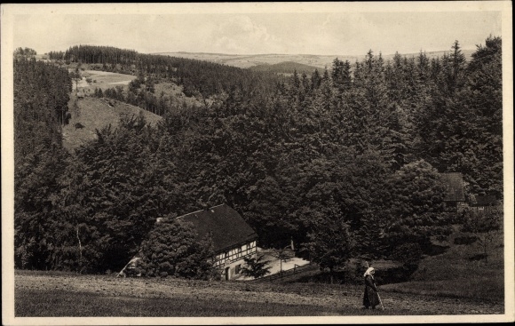 Ak Ansprung Marienberg Sachsen, Gasthaus Hüttstattmühle
