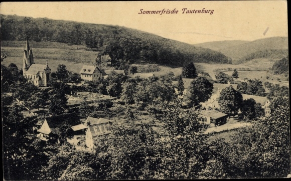 Postcard Tautenburg in Thuringia, total view