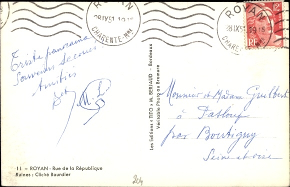 Postcard Royan Charente Maritime, Rue de la Republique, Ruins, war destruction II. WW