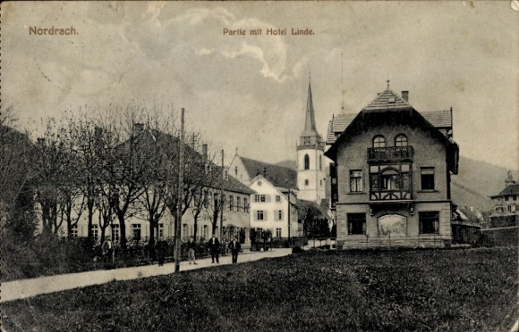 Ak Nordrach im Schwarzwald Baden, Teilansicht, Hotel Linde