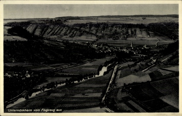 Postcard Untermünkheim am Kocher Baden Württemberg, aerial photograph
