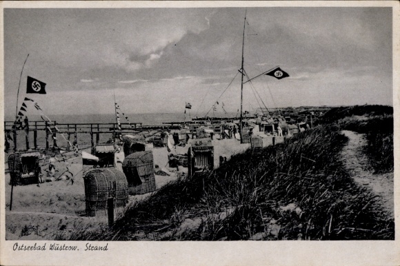 Postcard Ostseebad Wustrow Fischland, beach