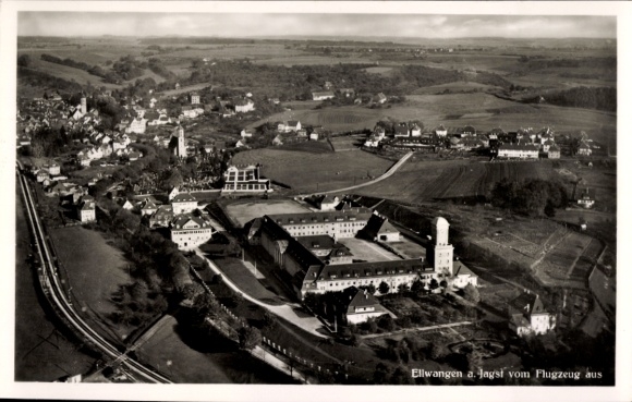 Postcard Ellwangen a. Jagst Ostalbkreis, aerial photograph