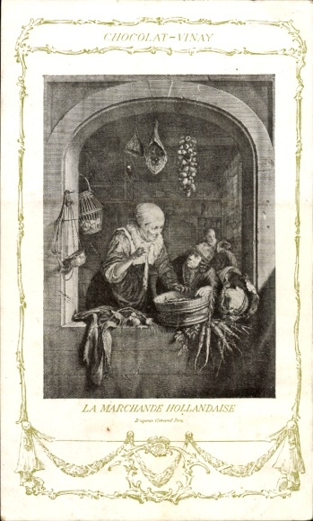 CPA advertising Chocolat Vinay, La Marchande Hollandaise