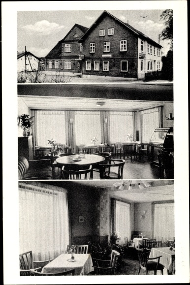 Postcard Hademarschen in Holstein, Hadenfeldt&#39;s restaurant, interior