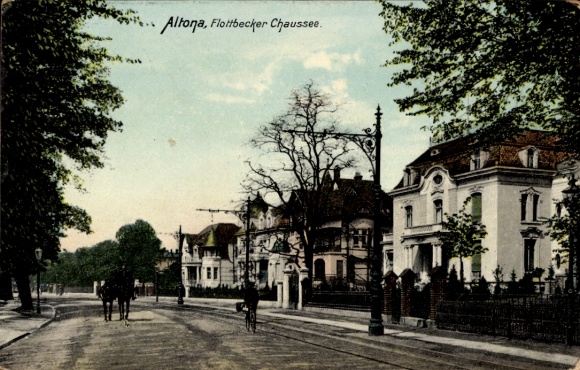 Postcard Hamburg Altona, Flottbecker Chaussée, street view