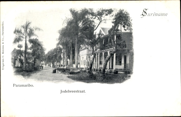Postcard Paramaribo Suriname, Jodebreestraat