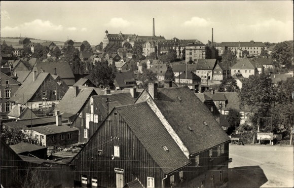 Postcard Grünhain in Saxony, cityscape