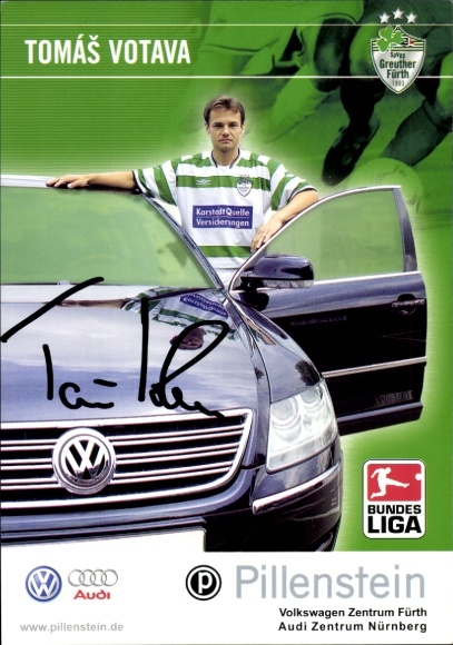 Autograph card footballer Tomáš Votava, SpVgg Greuther Fürth, autograph