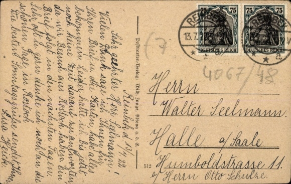 Postcard Neu Wentorf near Hamburg in Schleswig Holstein, part of the Haidberg