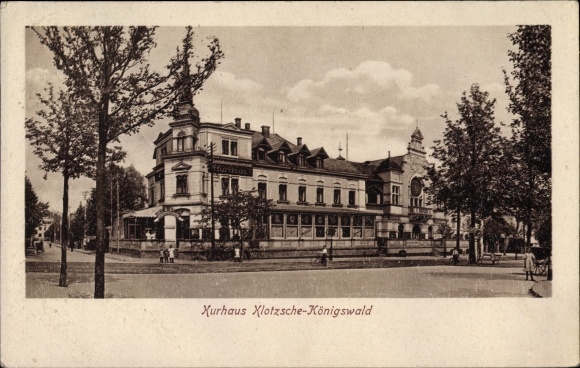 Postcard Dresden Klotzsche Königswald, Kurhaus, owner W. Roick